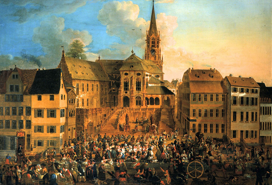 Jeremias August Urlaub, Aschaffenburger Wochenmarkt um 1816